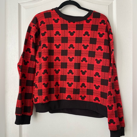 Disney. Mickey Mouse. Red and black sweatshirt. Size juniors medium. - Picture 1 of 5